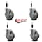 Service Caster 5'' Gray Poly Swivel 7/8'' Expanding Stem Caster Set with Brake, 4PK SCC-EX20S514-PPUB-TLB-78-4 - alternate 4
